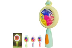 YOUYIKE Mini ventilateur portable avec lumière - Mini ventilateur manuel lumineux à piles - Rechargeable - Pour voyage, bureau, extérieur