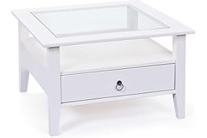 Inter Link Stół, sosna, biały, 75 x 75 x 45 cm