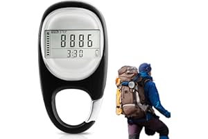 GOMETY Digitaler 3D-Schrittzähler mit Clip, präzises Messgerät ohne App oder Handy, mit Kalorienverbrauch für Laufen, Laufen und Sport