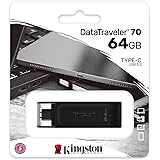 Kingston DataTraveler 70 - DT70/64GB Drive Flash USB-C, Nero