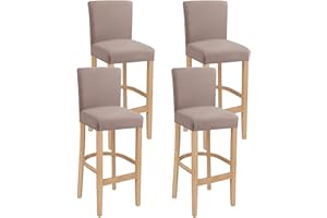 LANSHENG Fundas para Taburetes de Bar, Elásticas Lavables Extensibles y Extraíbles para Silla de Comedor Giratoria Corta Silla de Bar Taburete (Arena, 4 Piezas)