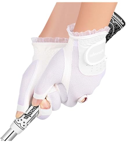 Damen Golfhandschuh Ohne Finger - Atmungsaktiv Mit Spitzenrand