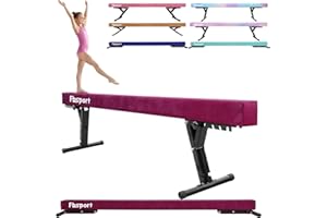 FBSPORT schwebebalken Kinder schwebebalken für zuhause schwebebalken höhenverstellbar Gymnastik Balance Beam 244CM, 5 Höhen Einstellbare High und Low Level Stabile Floor Beam Gym Trainingsgeräte