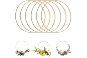 BUTYEAK Aros de Bambú para Atrapasueños, 6 Piezas 20cm, Anillos de Madera para Bricolaje, Navidad o Guirnalda de Boda, Dream Catcher Wall Craft