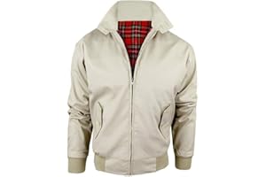 MyShoeStore Harrington Jacket Adults Unisex Mens Ladies Womens Vintage Classic Retro Scooter 1970'S Bomber MOD Skin Tartan Lining Coat Top