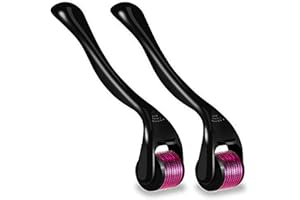 PAMIYO 2 Stück Dermaroller 0,5 mm, Microneedling Roller mit 540 Nadeln,CE Kennzeichnung 0.5mm Micronadeln Derma Roller für Gesicht und Körper Dehnungsstreifen, Falten,Große Poren