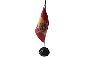 SATTIE Cheshire Regiment Military 6" x 4" Flag With Black Base