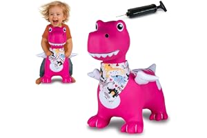 JAMARA 466008 hoppdjur dino med vingar HoppyDoo – leksak för barn, hoppleksak baby inomhus/utomhus, gåva till barn, trädgårdsleksaker, lättskött, BPA-fri, med pump
