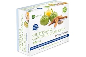 Nature Essential - Chitosán y Garcinia Cambogia - 60 Cápsulas - 1 Mes - Favorece la Saciedad y Pérdida de Peso - Ayuda a Bloqueo de Absorción de Grasa