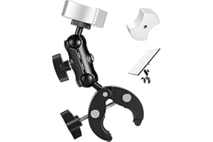 RC GEARPRO support de montage de galerie de toit - Fixation d'échelle de camping-car - Collier de serrage réglable à 2 axes à 360° - Pour antenne satellite Starlink Mini - Non compatible avec la nouvelle version