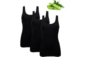 Basic Treasure 3er-Pack Unterhemden Damen, Spaghettiträger Top Damen, Premium Bambus Unterhemd Damen, Luftiges und dünnes