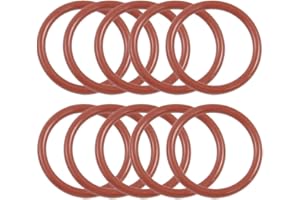 UXCELL sourcing map 10pcs Joint Torique 25mm épaisseur 2,5 mm de diamètre extérieur de silicone rouge foncé joint joint d'huile