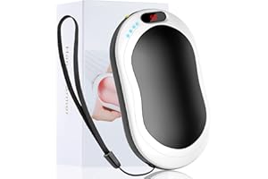 Chauffe-Mains Rechargeable, 10000mAh USB Powerbank avec Écran Numérique, Chauffe-Mains Électrique avec Plusieurs Niveaux de Chauffage de 40-60°C, Idéal pour Les Raynauds et la Randonnée, Camping