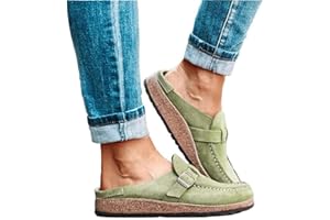 ZEDARO Sandalias Planas para Mujer Zuecos de Verano Zapatilla Plana de Gamuza Punta Redonda Sin Respaldo Resbalón en los Zapatos Mocasines Cómodos Zapatos de Barco de Moda para Mujer con Punta Cerrada