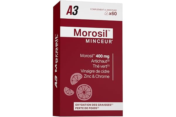 ANACA 3 - Complément Alimentaire Morosil™ Minceur* - Aide à Contrôler le Poids*, Soutient l'oxydation des graisses(1), Favorise la Perte de Poids(2) - Fabriqué en France - 60 Gélules