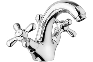 Paini - LIBERTY 243 Rubinetto Monoblocco lavabo con maniglia a Croce, Bagno, Cromato, Design Liberty, interamente prodotto e lavorato in Italia