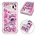 Produktbild Samsung Galaxy S6 Hülle, YYX Galaxy S6 Schutzhülle Samsung S6 Handyhülle Mode Bunten Transparente Kristallklaren Sparkly Weich Silikon Kristall TPU Hülle 3D Creative Bling Glitzer Fließen Flüssig Schwimmenden Shiny Pailletten Treibsand Handytasche Stoßfest Anti-Kratzer Silikon Bumper Back Cover für Samsung Galaxy S6 / G9200 (5.1") - Rose Rosa-Skateboard Hirsch