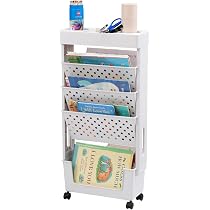Chariot De Rangement Roulant WHemryeat - Étagère Mobile 5 Niveaux Avec Roues Verrouillables - 37,6x22,5x75,3cm