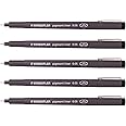 Staedtler 0.05 mm Pigment Liner Fineliner Sketching Drawing Drafting Pens Pack of 5