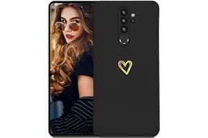 Kaywzo Funda para Xiaomi Redmi Note 8 Pro,Carcasa de Suave Silicona con Patrón del Corazón,Diseño Minimalista,Ultradelgado Lindo Mujeres Phone Case Cover,Negro
