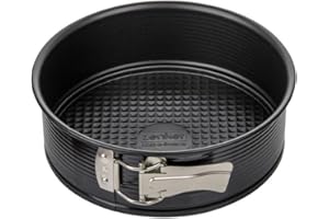 Zenker Stampo Tortiera Apribile con Cerniera 1 fondo Ø20x6,5cm, in Acciaio Carbon Steel rivestito in antiaderente Teflon Classic Temp Max 230°C Linea Black Metallic