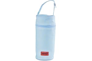 Bebesar® Porta biberones térmico e impermeable con clip para colgar- Funda isotérmica biberones - Bolsa térmica bebe para biberones (Estrellas Azul)