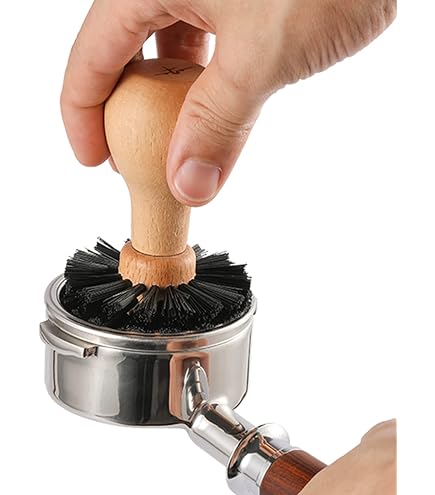 Brosse De Nettoyage Pour Machine à Café Expresso - Tête Ronde Détachable, Manche Long - 58 Mm - Pour Portafilter, Mousseur à Lait - 2