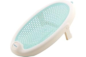 BABYWALZ baby-walz Aqua Blue Bath Seat, Non-Slip, Foldable for Easy Storage, Non-Slip, for Newborns 0-8 Months, Made in Italy
