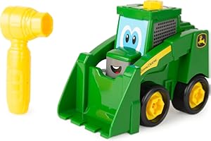 John Deere Build‑A‑Buddy Skid Steer Playset, 13‑Piece Take‑Apart Toy with Ratchet Tool, Push‑Along Wheels, Working Scoop for Fine Motor & Imaginative Play, Toddler Construction Toy 18+ Months