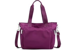 DIRRONA Moda Larga Borsa Donna Multitasche Borsa Tracolla Viaggio Casuale Messaggero Borsa Donna Borsa Shopper Scuola Uso Quotidiano Lavoro Multifunzione Impermeabile Nylon Borsa Viola