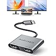 avedio links 4K@60Hz USB C to Dual HDMI Adapter, 4K HDMI Splitter Extended Display for Dual Monitors Support Dual 4K@30Hz, Type C to HDMI Adapter Compatible for Thunderbolt 3, USB C 3.1/3.0