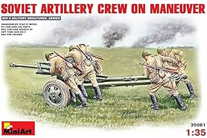MINIART Mini Art 35081 1:35 PaK ZiS-3 soviétique avec équipage (5) en manœuvre. - Reproduction fidèle, modélisme, kit Plastique, Bricolage, Loisirs créatifs, Collage, kit modèle réduit, Assemblage, Non Peint