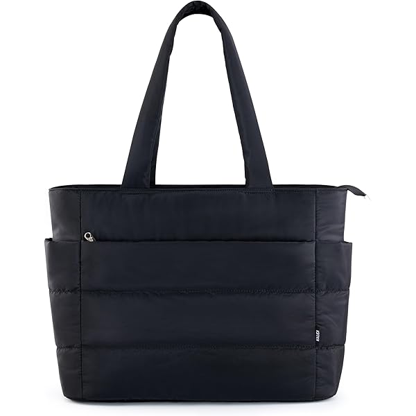 Puffy Tote Bag For Women | Large Quilted Zipper Shoulder Bag For Work, Travel, Gym - View #3