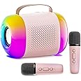E-SMARTER Mini Karaoke Machine 2 Microphones, Bluetooth 5.3 Kids Karaoke Machines Portable with 4 Dazzling Light Modes & Voice Changer, Boys Girls Toys for 3-12 years old for Kids