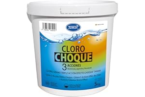 Tamar Cloro Choque 3 Acciones, granulado, recuperador Agua Piscina deteriorada, Alta solubilidad, desinfectante, antialgas y clarificante Grano 5 KG