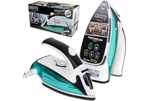 Camry CR5024 Żelazko Turystyczne z Parą 1500W Składana Rączka Teflonowa Stopa Zielone