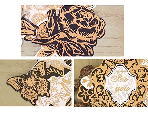 Woodmin Ephemera Pack Vintage Scrapbook Supplies Aufkleber Die-Cut Papier Pack Hinweis und Tag Die Schnitte (25 Stück, SD019) - 2