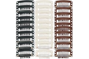 KSOIQPU 40 pezzi Clip per Parrucca, per L'estensione, in Metallo a Forma di U, 9 Denti a Pettine, 4 colori per DIY Estensioni Capelli