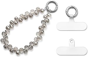 MORSUNBELA Handykette Kurz Handgelenk Handykette Perlen Handschlaufe Handy Universal Handyband Glitzer Perlenband