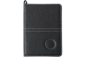 DONGKER Golf Score Card Holder, Leder Golf Scorecard Halter, Golf Score Card Wallet mit Stiftschleife für Golf Score -Karten Männer & Frauen, 16x11,5 cm