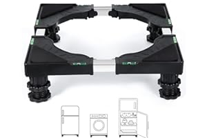 Nefish Mini Fridge Stand Universal Stand Base Adjustable Refrigerator Stand with 4 Strong Feet Washing Machine Pedestal Multi-Functional Base for Dryer (Black)