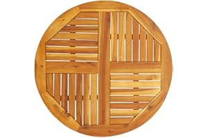 vidaXL Tablero de Mesa Redondo Madera Maciza de Acacia Ø80x2,2 cm, Tablero de Mesa de Repuesto, Tablero de Madera, Tablero de Repuesto