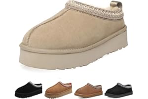 xhuoqdk Winter-Plüsch-Plattform-Stiefel, modisch, für Damen, mit Pelz, Fleece gefütterte flauschige Hausschuhe, bequem und warm, für drinnen und draußen, rutschfest, kurze Mini-Knöchelstiefel