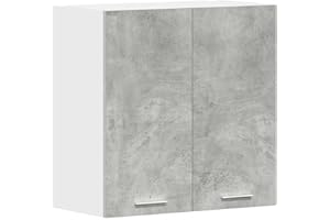 vidaXL Mobile da parete cucina, Grigio Cemento, 60x31x60 cm, Legno ingegnerizzato, Mobile sospeso, Contenitore cucina, Organizzatore da parete bagno