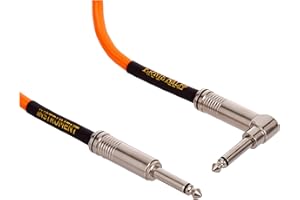 Ernie Ball Câble d’instrument tressé, connecteur droit et coudé, 3 m, orange fluo