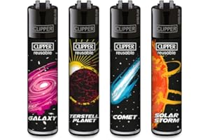 SUNMONDO Clipper Feuerzeug 4er Set: (Across Universe)