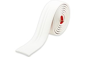 Trimold Peel and Stick Baseboard Trim, Self-Adhesive Chair Rail Molding, Flexible Caulk and Trim Strips for Floor Wall Base and More, 5m x 98mm