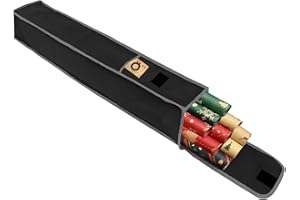 OUTTDID Gift Wrap Sleeve 1 Pieces, Waterproof, Heavy Duty 600D Oxford Fabric Christmas Wrapping Paper Storage, Bag, Organizer with Pockets (78x13cm) - Black