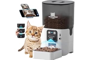 PetWanders by JHL Comedero Automático para Mascotas, 6L, Control por App Móvil, Dispensador de Alimentos con Mensaje de Voz. Cámara de Alta Definición.