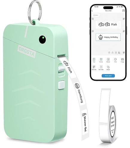 SUPVAN E11 Draadloze Labelprinter – Bluetooth, Oplaadbaar, Met Nederlands QWERTY-toetsenbord én 4 Rolletjes Labels (15mm X 6m)